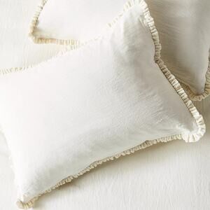 Anthropologie Linen Salvage et Cie Velvet Ruffle King Sham
